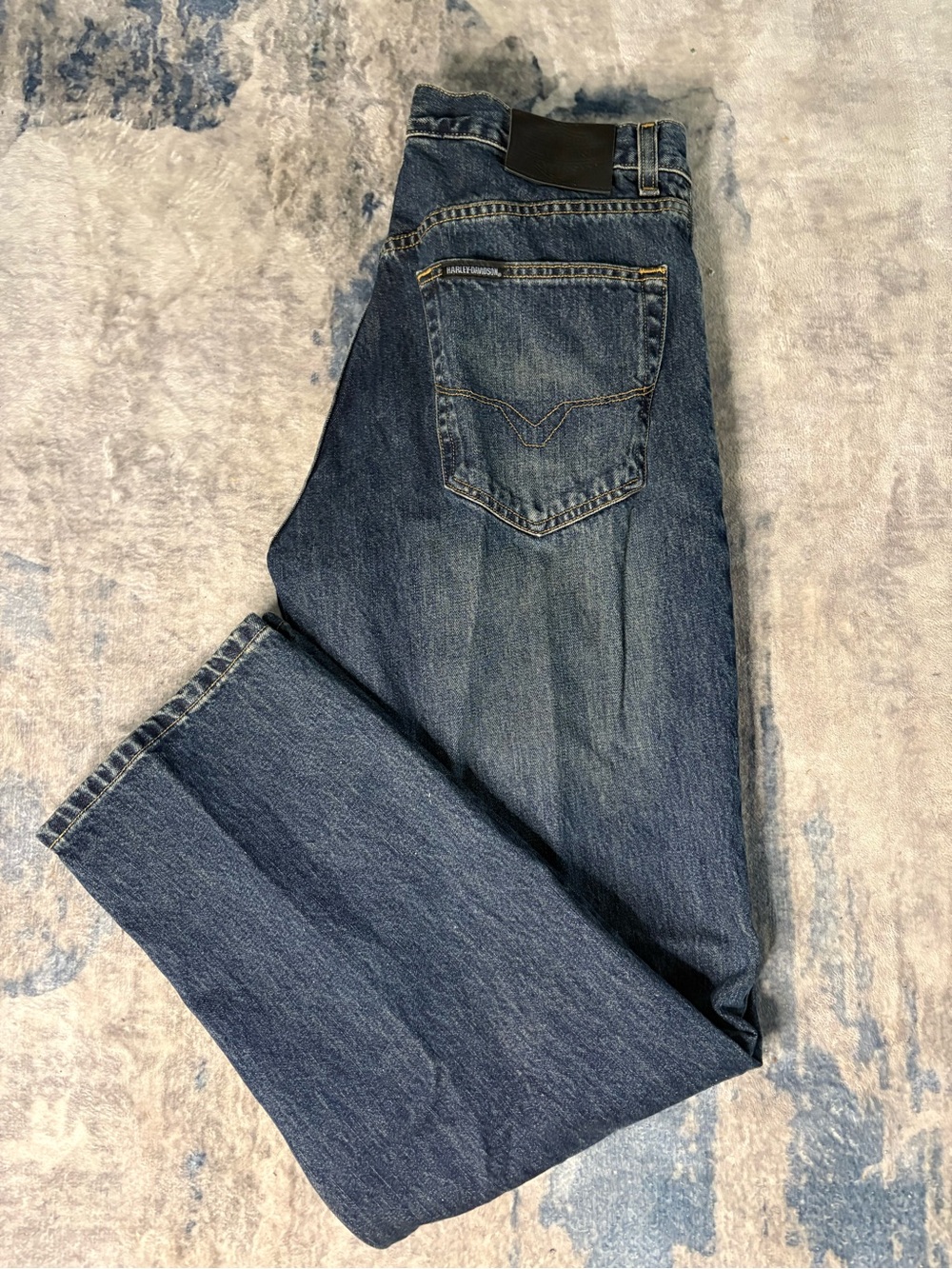 Harley-Davidson Dark Blue Straight Men's Jeans 36x32
